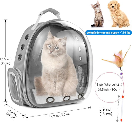 🐾 Pet Carrier Backpack with Transparent Space Capsule Design
