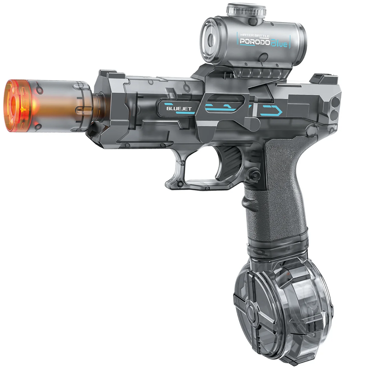 Porodo Blue Auto Firing Electric Water Gun With Flashing Light