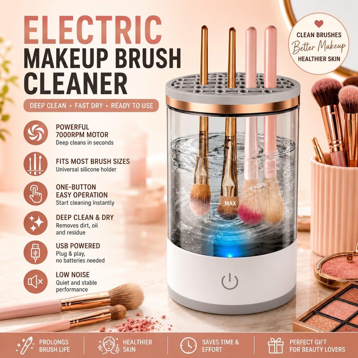 Makeup Brush Cleaner Machine Portable USB Reusable Make Up Brush  Cleaning And Drying All Size Beauty Makeup Brushes
