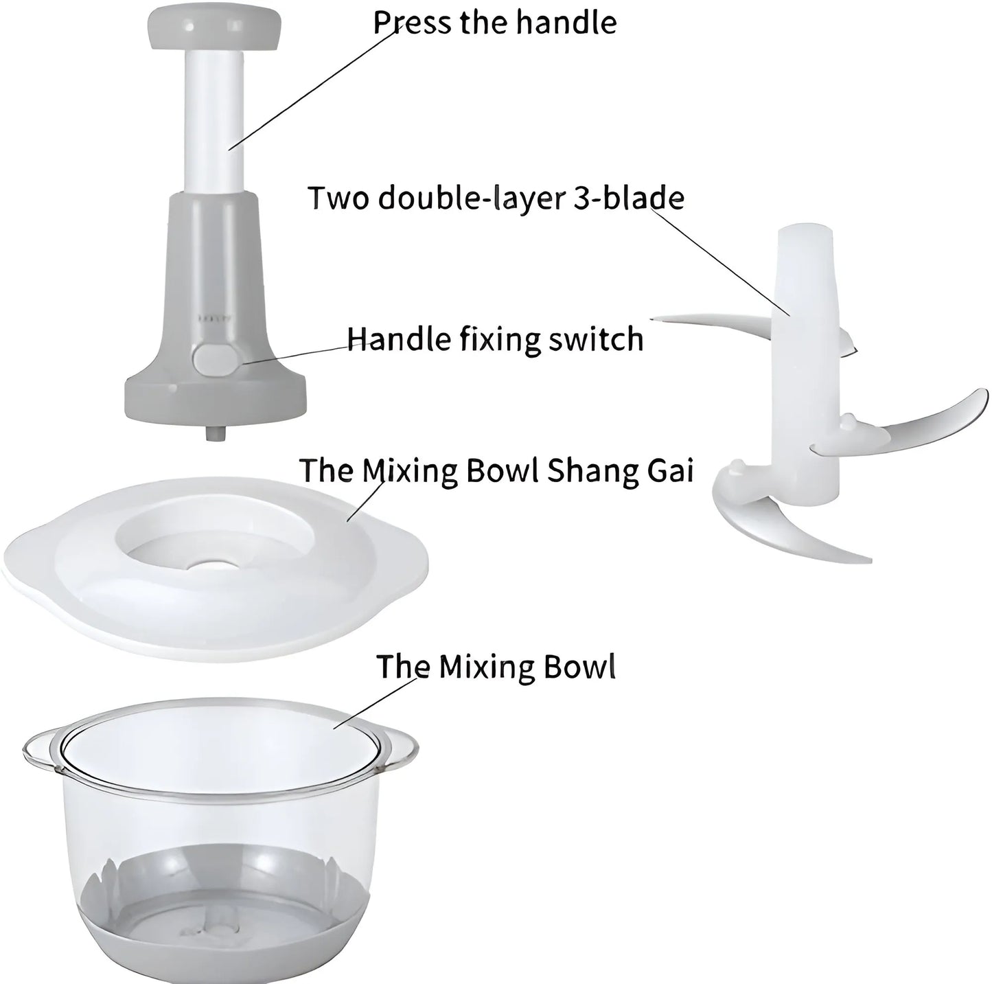 BUY 1, GET 1 FREE - Hand chopper Vegetable chopper 1500 ML