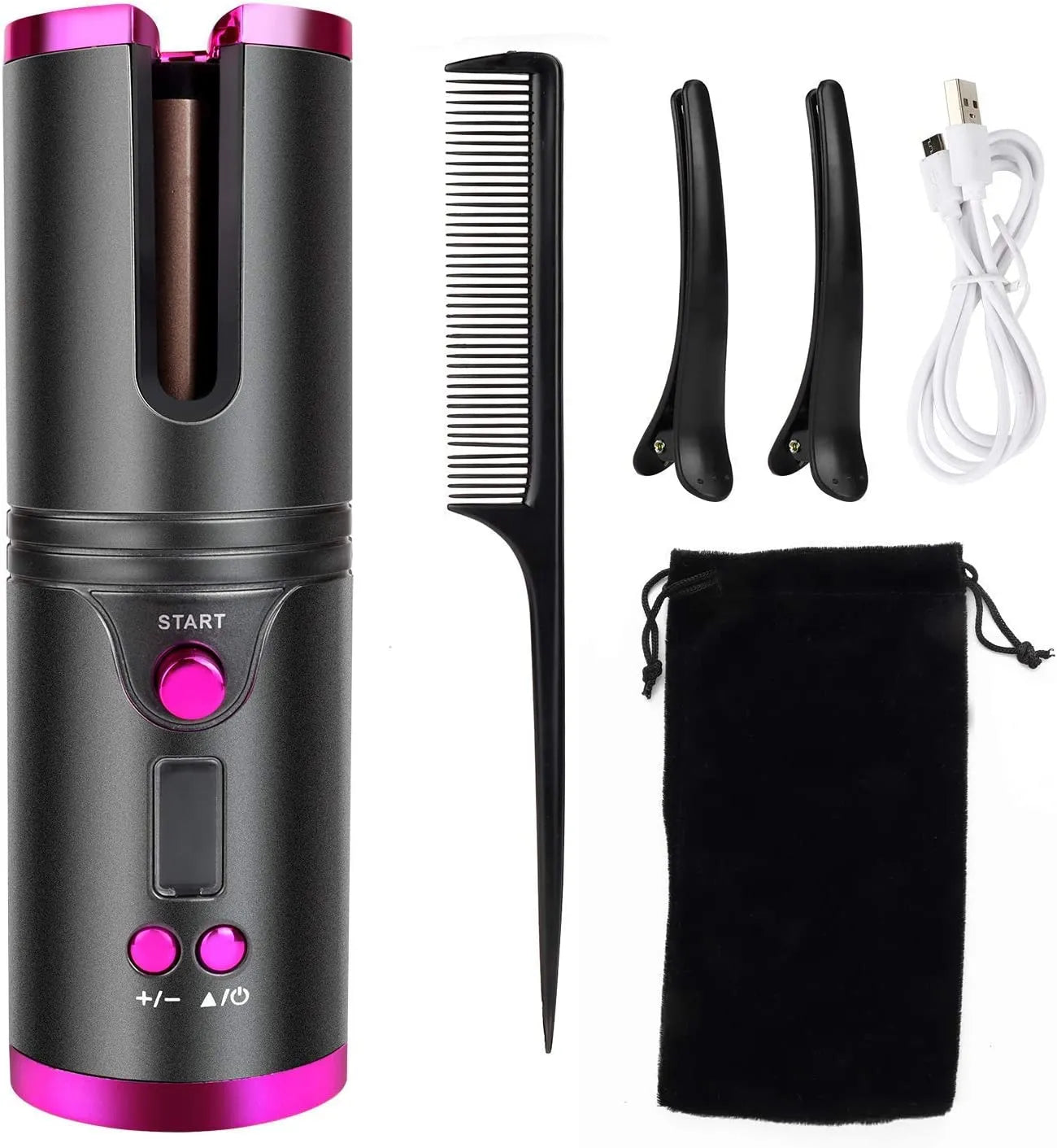 Cordless Hair Curler, Automatic Hair Curling Iron