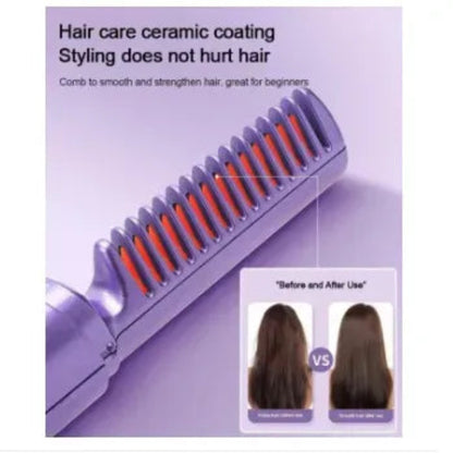 Wireless Hair Straightening Comb Mini USB