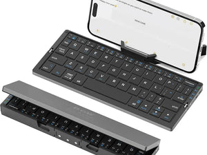 Ultra-Slim Foldable Bluetooth Keyboard - Wireless Rechargeable