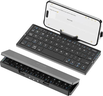 Ultra-Slim Foldable Bluetooth Keyboard - Wireless Rechargeable