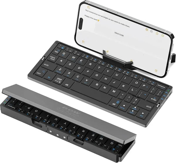 Ultra-Slim Foldable Bluetooth Keyboard - Wireless Rechargeable