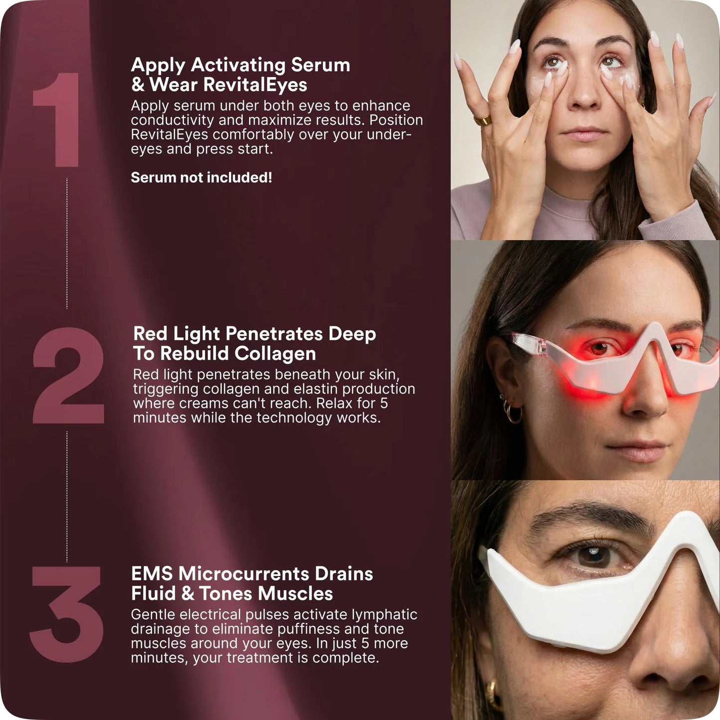 Under Eye Red Light Therapy Beauty Device