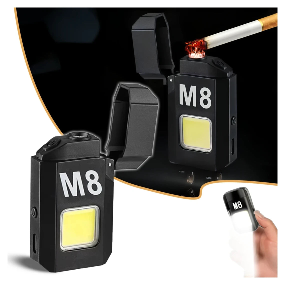 Combo Pack of 2 – M8 Rechargeable Electric Lighter with LED Flashlight