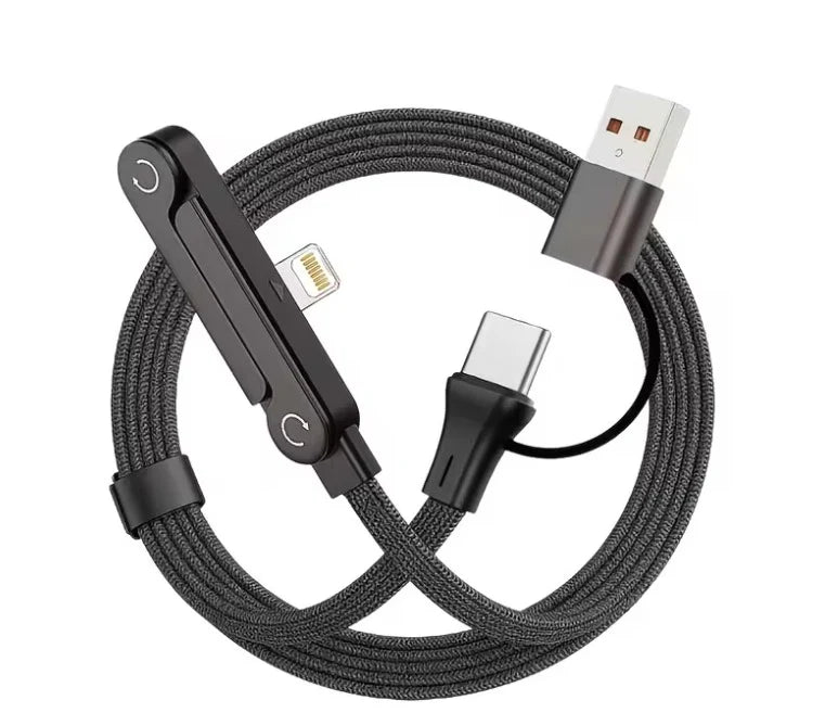 🔥Foldable Stand Weaved Data Cable 240W –USB to Type C & Type C to Type C 🔥
