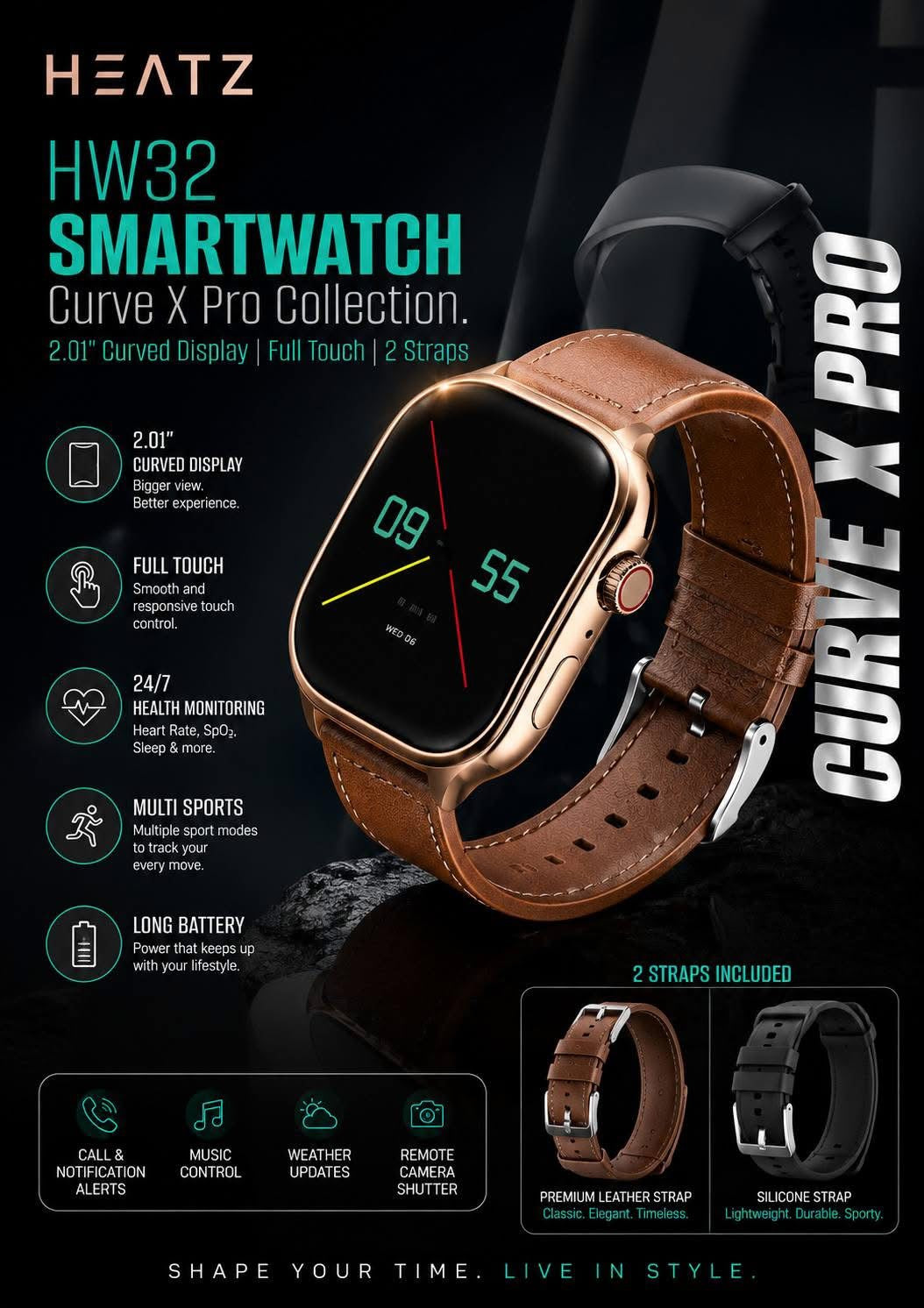 HEATZ HW32 Smartwatch – Curve X Pro Collection