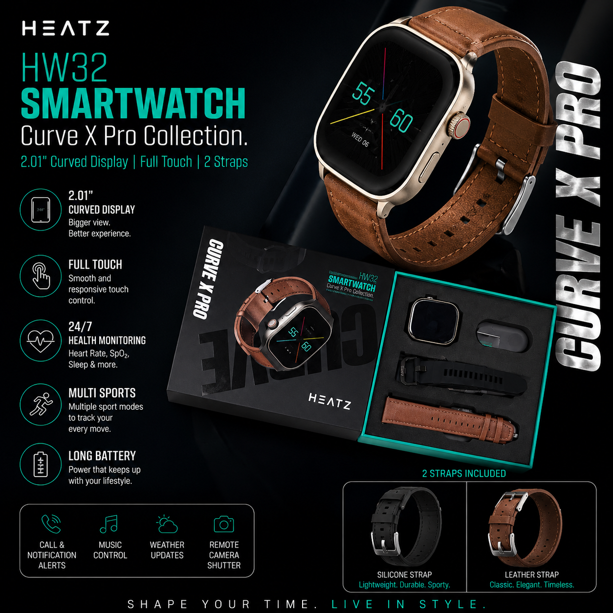 HEATZ HW32 Smartwatch – Curve X Pro Collection