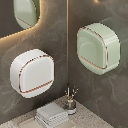 Luxury Wall-Mounted Soap Dish with Lid & Drip Tray