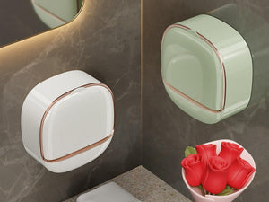 Luxury Wall-Mounted Soap Dish with Lid & Drip Tray