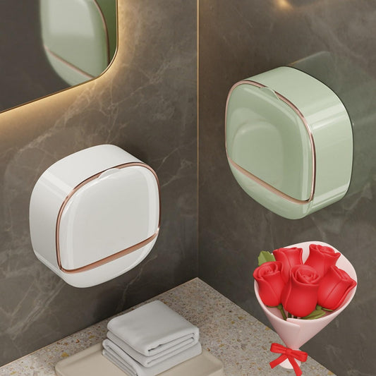 Luxury Wall-Mounted Soap Dish with Lid & Drip Tray