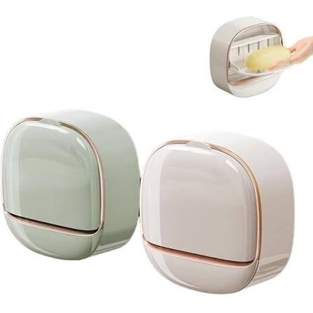 Luxury Wall-Mounted Soap Dish with Lid & Drip Tray