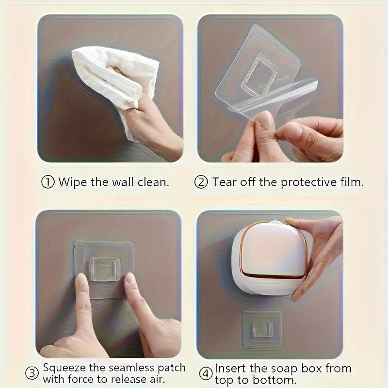 Luxury Wall-Mounted Soap Dish with Lid & Drip Tray