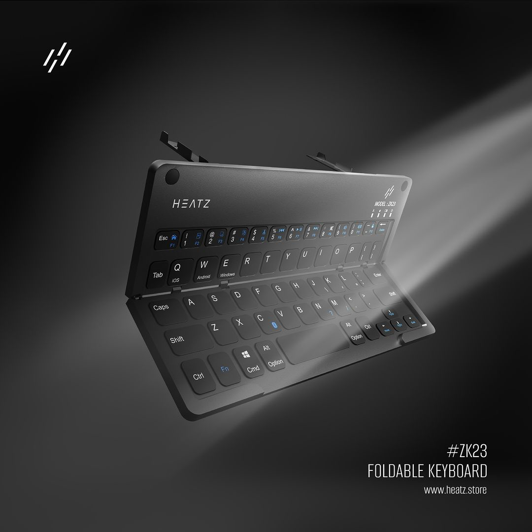 Ultra-Slim Foldable Bluetooth Keyboard - Wireless Rechargeable