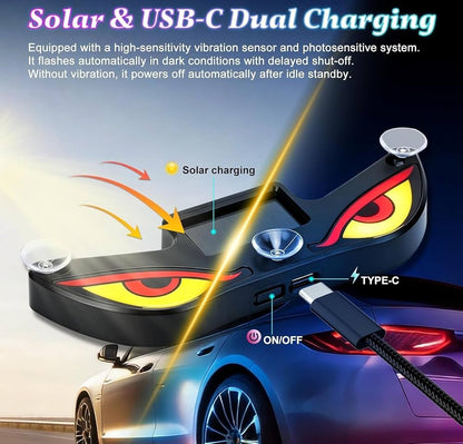 Solar Devil Eye Car Window Light, 👀
