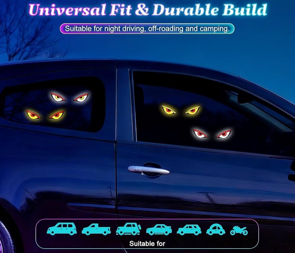 Solar Devil Eye Car Window Light, 👀