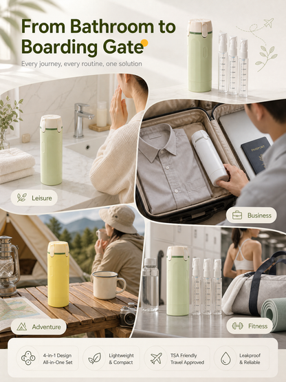 4-in-1 Travel Dispenser Bottles