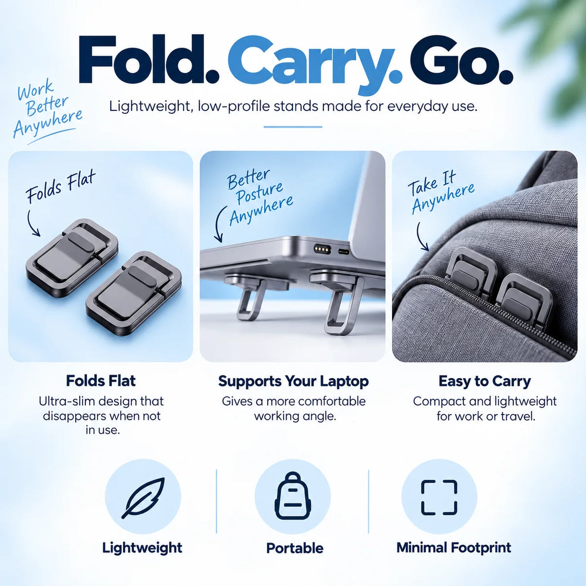 3 in 1 Invisible laptop stand