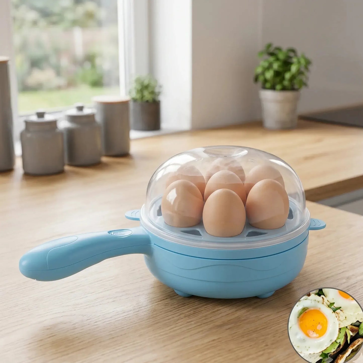 Multi-Functional Mini Electric Frying Pan & Egg Steamer