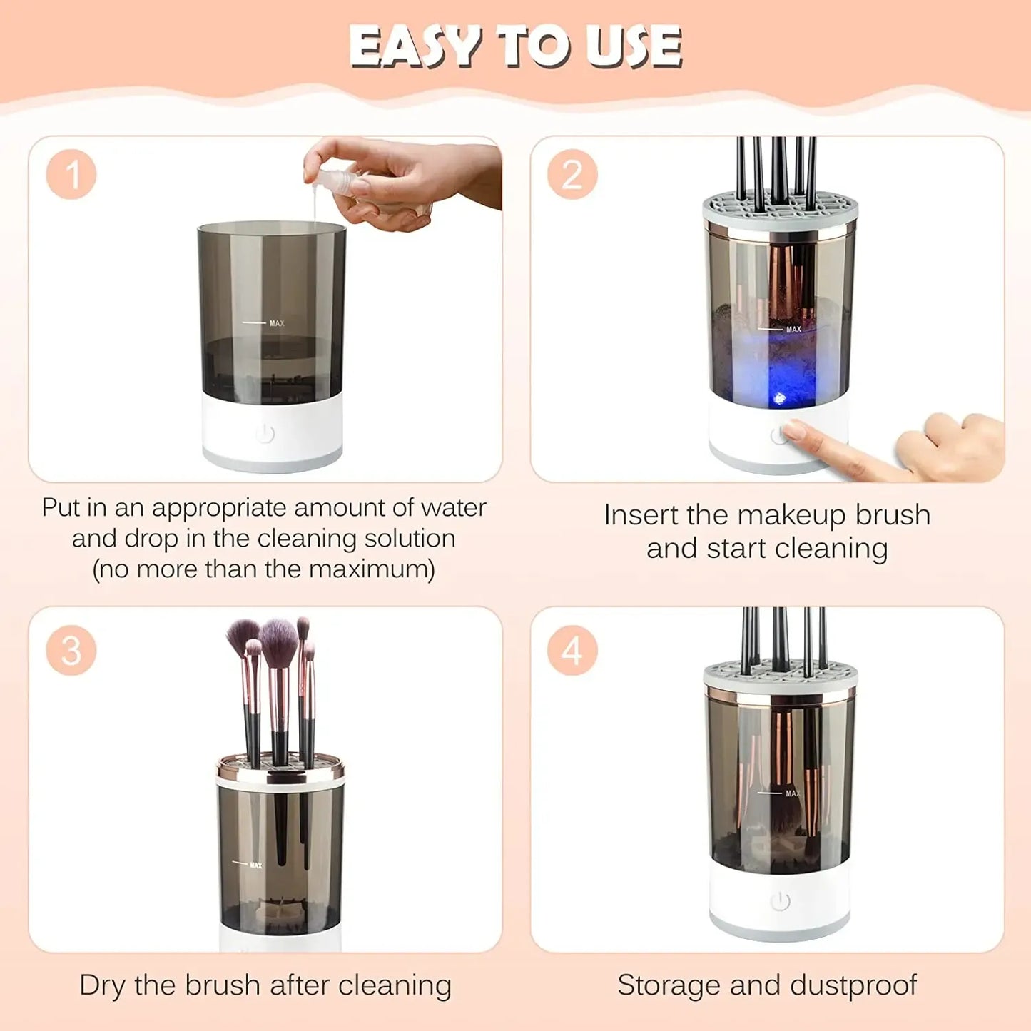 Makeup Brushes Cleaner Machine Portable USB