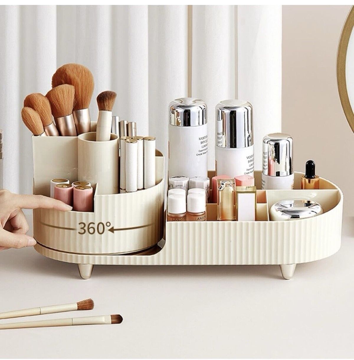 Rotating Makeup Organizer – Sleek, Smart & Stylish Storage Solution 🔥