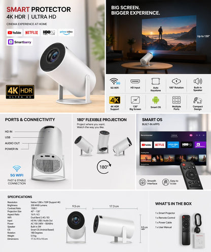 4K HDR Smart Projector – Cinema Anywhere