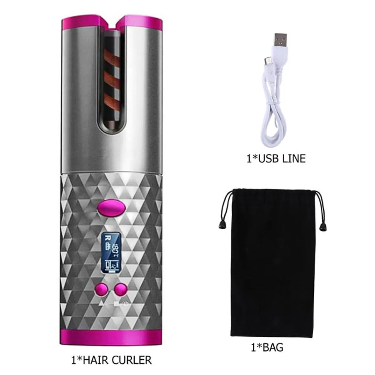 Cordless Hair Curler, Automatic Hair Curling Iron