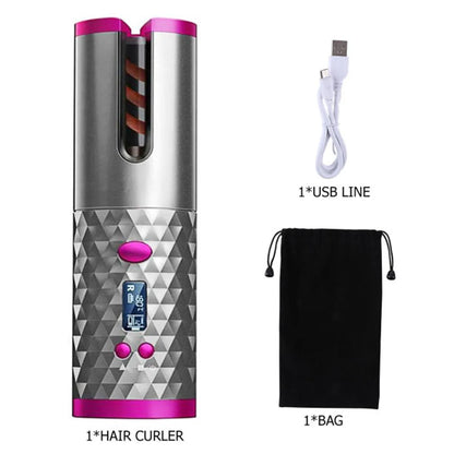 Cordless Hair Curler, Automatic Hair Curling Iron