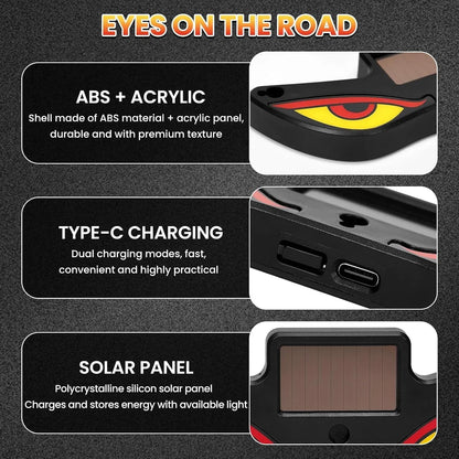 Solar Demon Eye LED Car Light – Wireless Devil Eyes Windshield Lamp