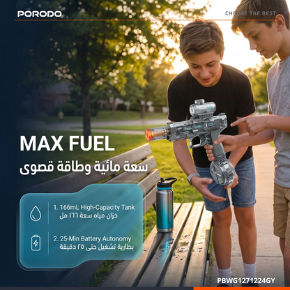 Porodo Blue Auto Firing Electric Water Gun With Flashing Light