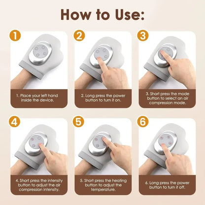 Smart Hand Massager with Air Compression & Heating