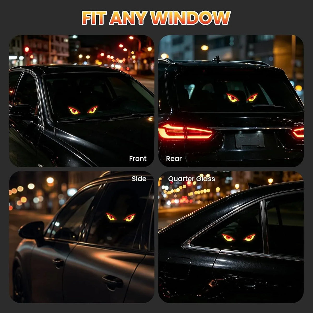 Solar Demon Eye LED Car Light – Wireless Devil Eyes Windshield Lamp