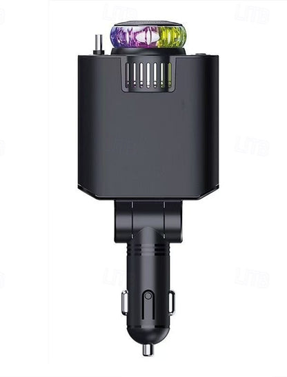 Retractable Car Charger USB C Fast Charging 120W, Car Accessories Cigarette Lighter Adapter with Stars Aromatherapy light, Car Charger Essentials Gifts for Traveler, Men, Women