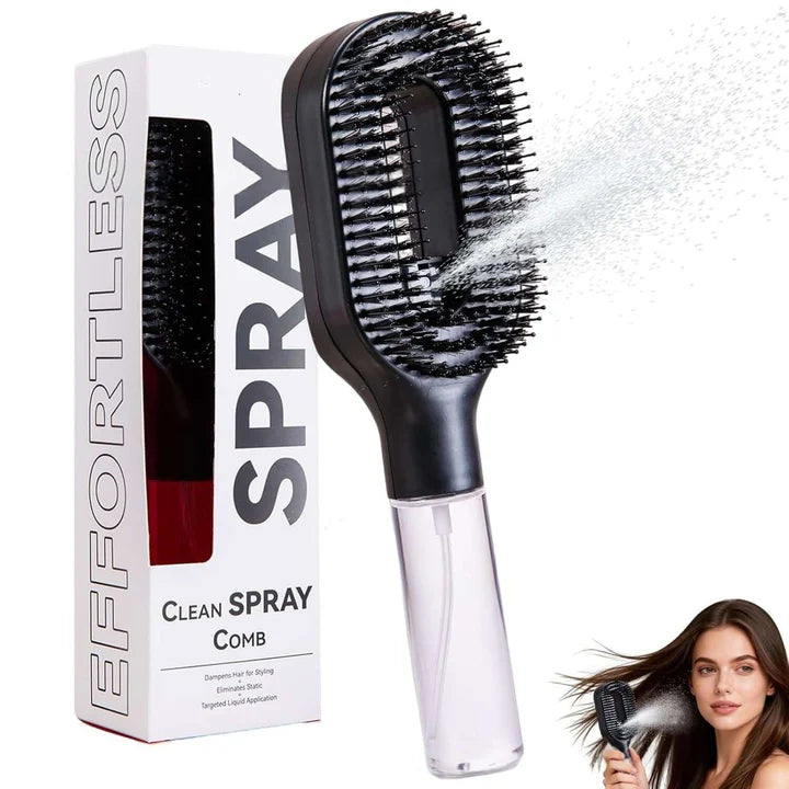 2-in-1 Mist Spray Hair Brush | Anti-Frizz Detangling Comb with 55ml Water Tank